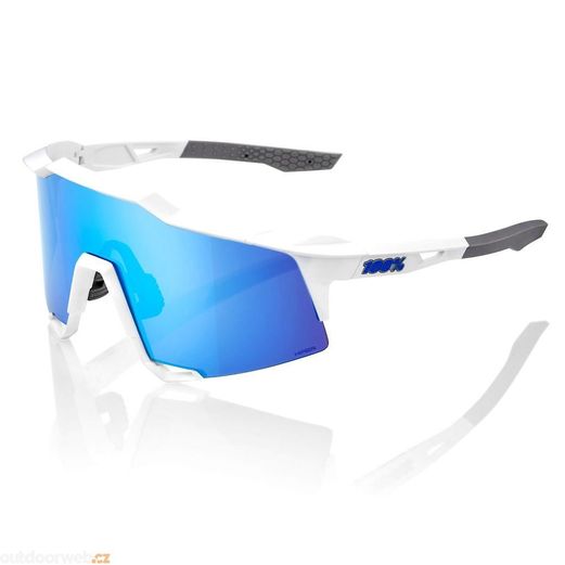 Okuliare 100% Speedcraft - Matte White - HiPER Blue Multilayer Mirror Lens